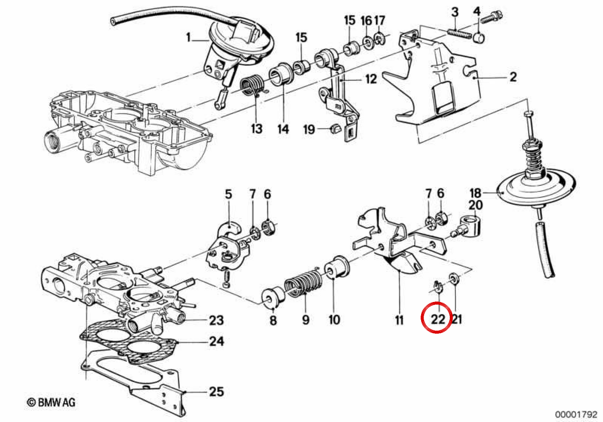 OEM clamping clip 0712934906 for BMW E21, E30, E36, E46, E12, E28, E39, E24, E23, E38. Original BMW.