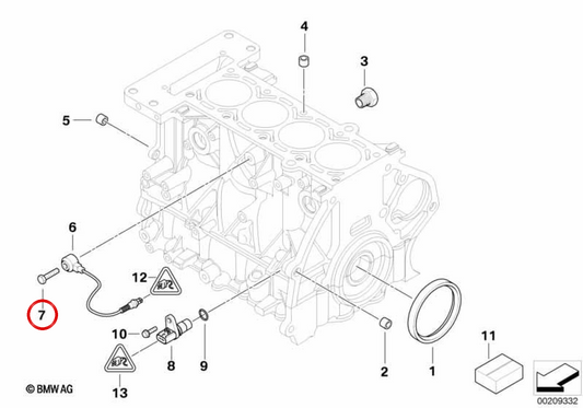 Screw with collar M8x1.25x33 OEM 07131500914 for MINI R50, R52 Cabrio, R53 Cooper, One, Cooper S... and more. Original MINI
