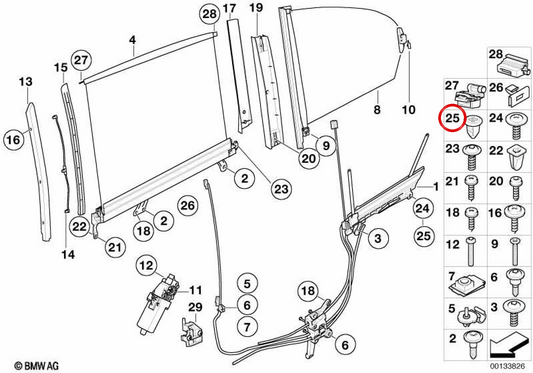 Tuerca de expansión OEM 07131504184 para MINI R50, R53, F55, F65 y BMW 3' F34, 4' F36… y más. Original BMW y MINI.