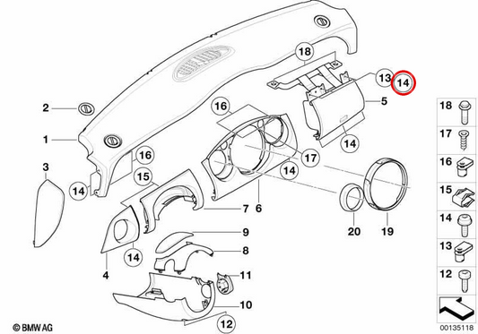 Parafuso OEM 07136800957 para MINI R50, R53, Cabrio R52... e muito mais. MINI originais.