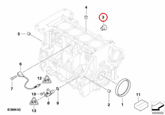 Vis de fermeture OEM 07137829945 pour MINI R50, R52, R53. MINI d'origine.