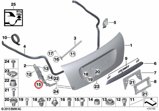 Zylinderschraube OEM 07142758227 für MINI Cabrio R57, R57 LCI und BMW Motorrad R 1200 R K27. Original BMW und MINI