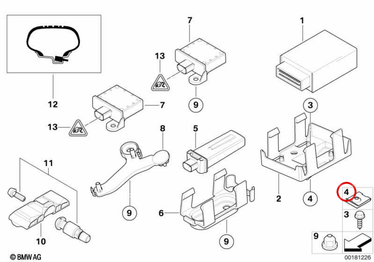 Tuerca clip OEM 07143421743 para BMW E46, E60, E61, E83. Original BMW.