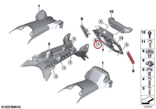 Parafuso de cabeça panela OEM 07145A848F3 para BMW Motorrad R1300GS, R1300GS Adv. Originais BMW Motorrad.