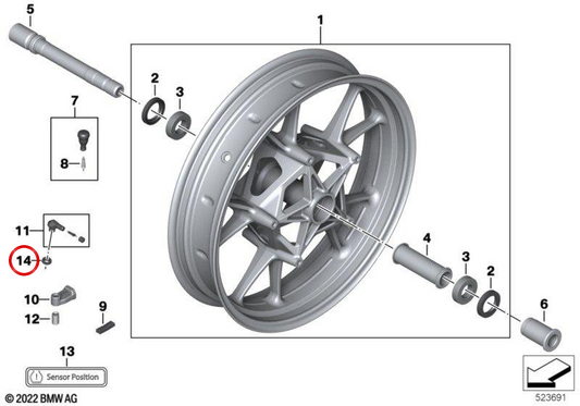 Innen-Torx-Schraube mit Unterlegscheibe OEM 07145B4D9E4 für BMW Motorräder S 1000 R, S 1000 XR, M 1000 R, R 18, K 1600 GT... und mehr. Original BMW Motorrad.