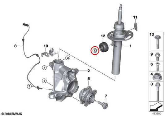 Combined OEM screw 07146896303 for BMW G20, G21, G01, G45, G02. Original BMW.