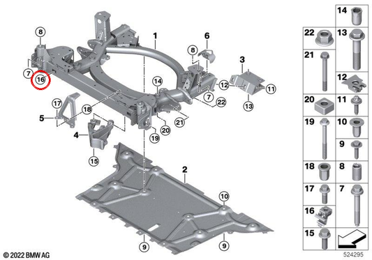 Käfignuss für BMW 4 G26E -Serie, G26F (OEM 07146897424). Original BMW