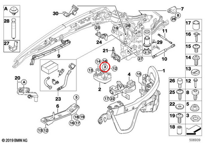 OEM Exagonal Nut 07146952441 per BMW E93, F33, F83, E89. BMW originale.