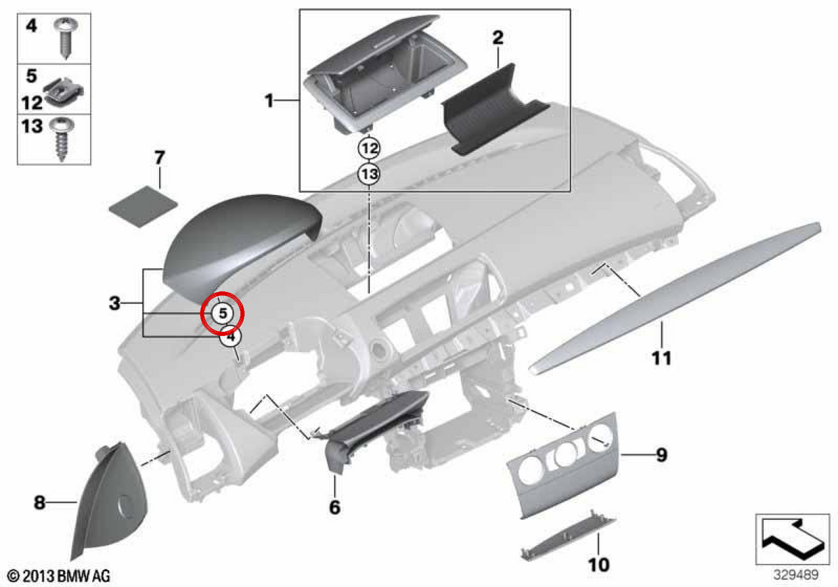 Outlocant Phape Nut 07146960290 per BMW E81, E82, E87, E88. BMW originale.