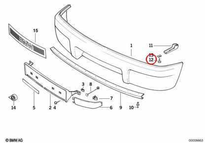 Parafuso autorroscante OEM 07146977197 para BMW E30, E28, E34, E24, E23, E32, E31. BMW genuíno.