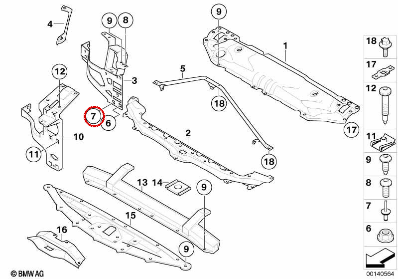 Blind Niivet für BMW E60, E61, E63, E64 (OEM 07147077319). Original BMW.