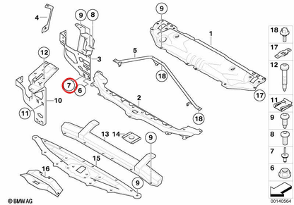 Blind Niivet für BMW E60, E61, E63, E64 (OEM 07147077319). Original BMW.
