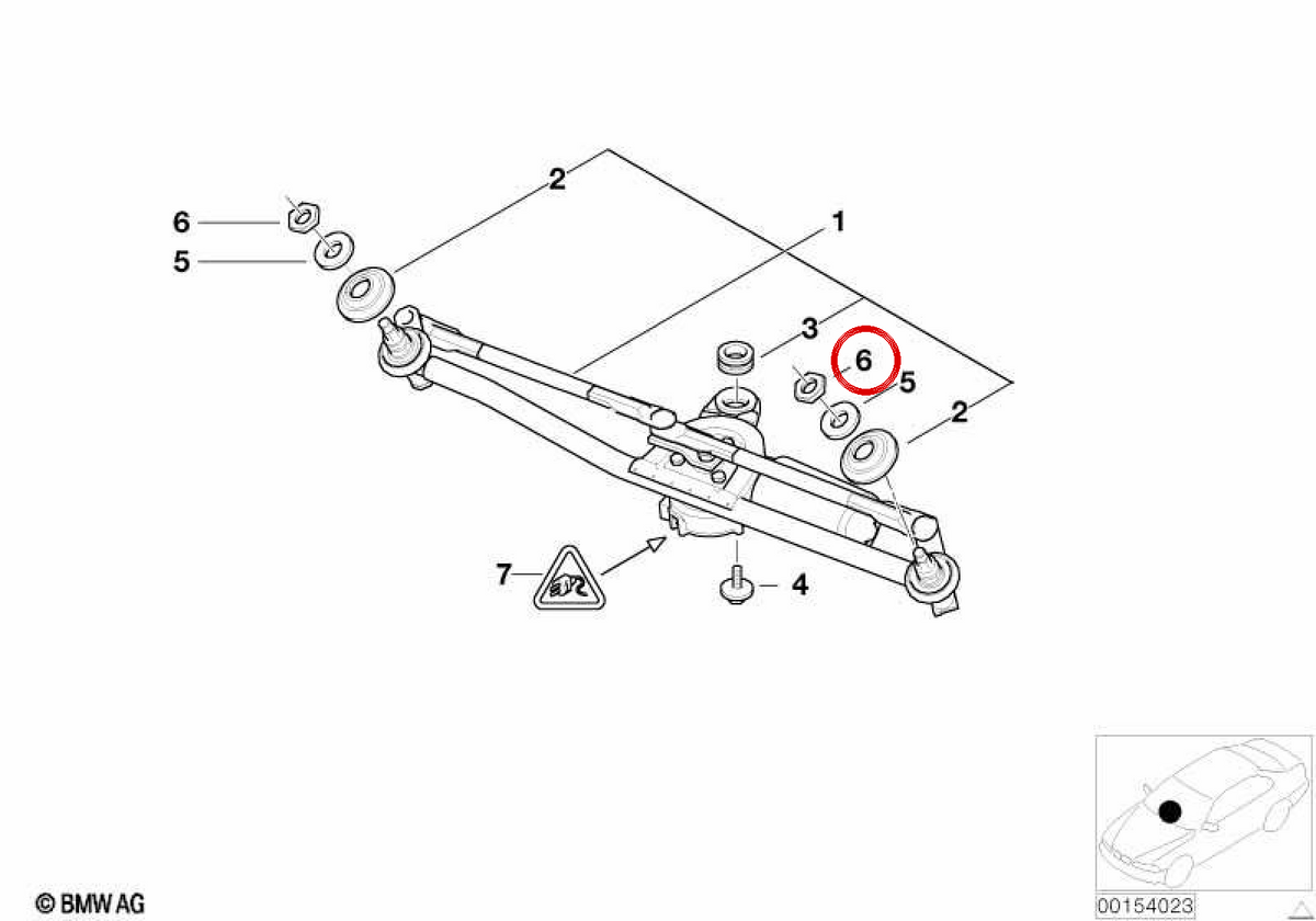 OEM hexagonale Mutter 07147116137 für BMW E46, E83. Original BMW.