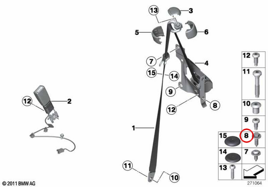 Parafuso sextavado OEM 07147154228 para MINI Cooper R58, R59, SK11, SK12, SK21... e muito mais. MINI originais.