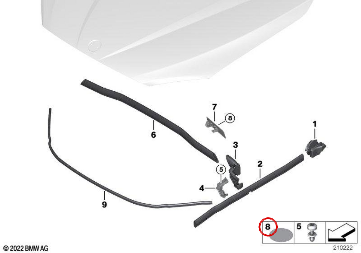 OEM adhesive protector 07147162569 for BMW E90, E91, E92, E93, E84. Original BMW.