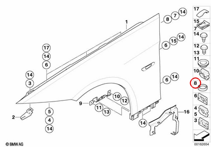 OEM Separator 07147162931 per BMW E90, E92, E93. BMW originale.
