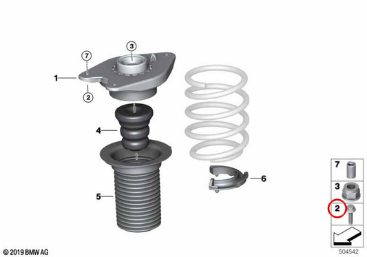 OEM hexagonale Schraube 07147186929 für BMW E70, E71, E72, F15, F16, F85, F86, I01. Original BMW.