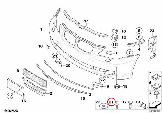 OEM Male Rivet 07147191115 for MINI F56 LCI, F55 LCI, Cabrio F57 LCI... and more. Original MINI.