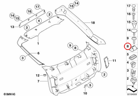 Écrou de cage OEM 07147202370 pour BMW E61, E70, E71, E72. BMW d'origine.