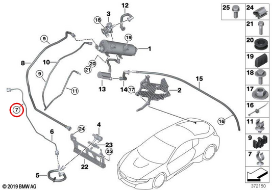 Clip di fissaggio OEM 07147313779 per BMW F20, F21, F40, F22, F23, F44, F45, F46, F87, F48, F39, I12, I15 e Mini F54, F60. BMW originale e Mini.
