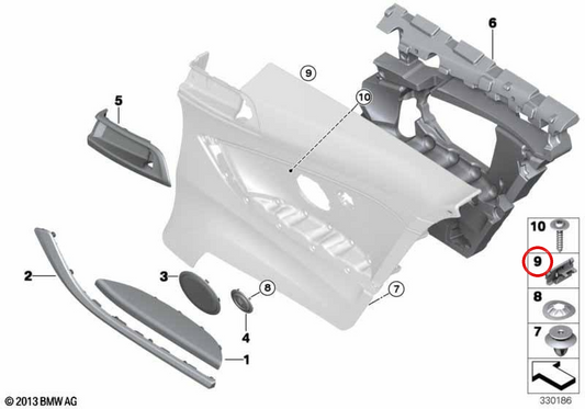 OEM -Fixierungsclip 07147332985 für BMW F22, F87, F32, F82. Original BMW.