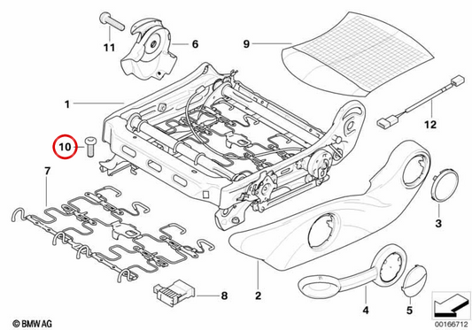 Vis à tête cylindrique M8X40 OEM 07147341897 pour MINI R56, R56 LCI, Clubman R55, Cabrio R57, Coupé R58, Roadster R59, Paceman R61... et plus. MINI d'origine.
