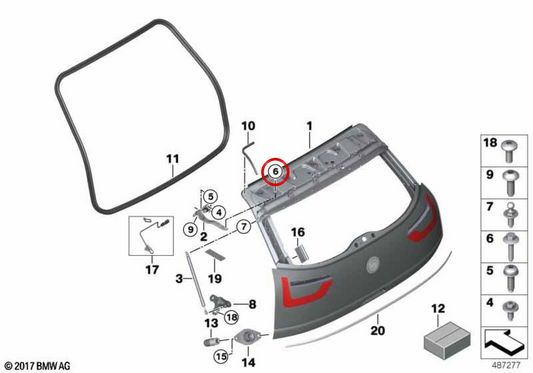 Tornillo hexagonal OEM 07147358886 para BMW i3 (I01). Original BMW.