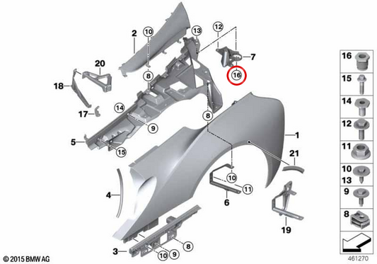 OEM Plastic Hohlschraube 07147361117 für BMW I12, I15. Original BMW.