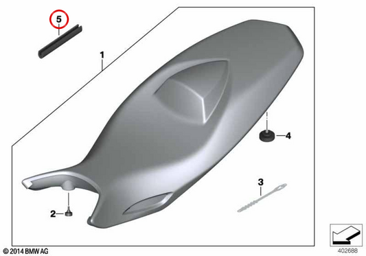 Cantonera OEM 07147704523 para BMW Motorrad F800GT, F800S, F800ST, F800R. Original BMW Motorrad.