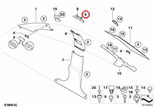 OEM Self -Roscancant Screw 07147938048 for BMW F40, F70, U06, E60, E61, G61, U11, F39, G45, U25. Original BMW.