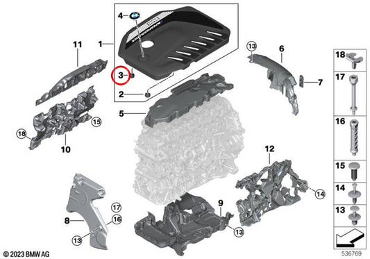 Anel de borracha OEM 07148490198 para BMW G20, G21, G22, G23, G26, G30, G31, G60, G61, G32, G11, G12, G70, G14, G15, G16, G01, G02, G05, G06, G07. BMW genuíno.
