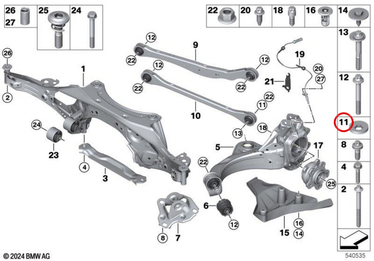 ÉCONTRIQUE RONDEUR OEM 07148838218 Pour BMW F70, U06, U11, U12, U10, U25. BMW d'origine.