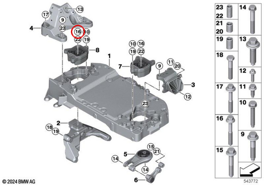 OEM -Schraube 07148842875 für BMW U11, U12, U10, U25. Original BMW.