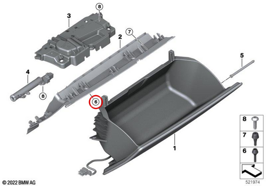 Capo di gomma (Gummipuffer) OEM 07148844091 per BMW G70 (serie 7). BMW originale BMW.