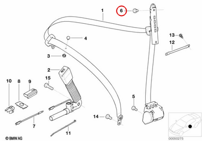 Vis à tête plate OEM 07149148313 pour BMW E46, E93, E63, E64, E53. BMW d'origine.