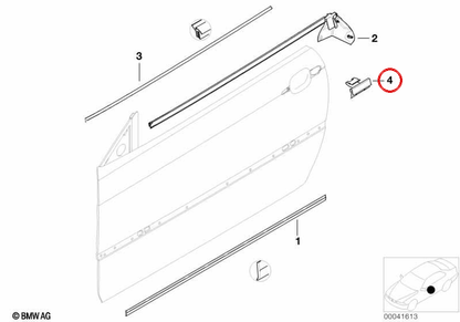 Clip Sujeción Moldura Puerta OEM 07149149284 per BMW E46, E53, E85, E86, E52 e Mini R52, R55. BMW originale e Mini.