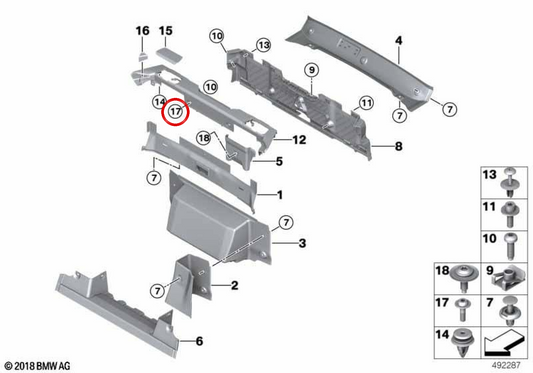 Schrauben Sie mit OEM -Zeichnung 07149178835 für BMW E88, F23. Original BMW.
