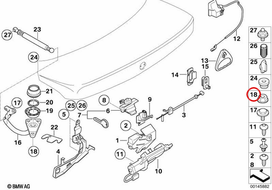 Écrou hexagonal avec rondelle OEM 07149302543 pour BMW {E81,E87,E87N,F20,F20N,F21,F21N,F40,F52,F70,F22,F22N,F23,F23N,F44,F46,F46N,F87,F87N,G42,G87,U06,F 30,F30N,F31,F31N,F34,F34N,F35,F35N,F80,F80N,G20,G20N,G21,G21N,G28,G28N,G80,G80N,G81,G81N,F36,F36N,
