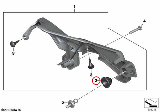 OEM Rubber Element 07149348390 for BMW Motorrad F750GS, F850GS, F900R, F900XR and more. Original BMW Motorrad.