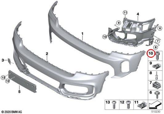 Sechskantschraube OEM 07149387354 für MINI Countryman F60, F60 LCI, Frontverkleidung und Scheinwerfer. Original MINI.