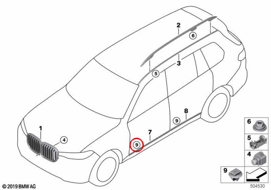 Clip OEM 07149465451 pour BMW G07. BMW d'origine.