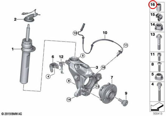 Inserto de rosca helicoidal OEM 07149901467 para BMW F45, F46, F55, F56, F57, F54. Original BMW.