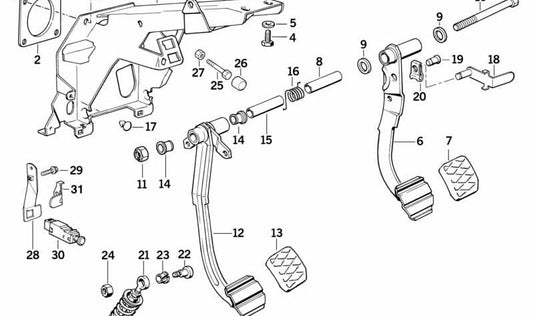 Clutch lever for BMW E34, E32, E31 (OEM 35311155893). Genuine BMW