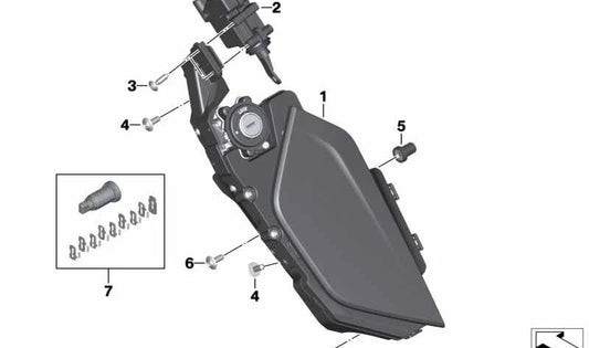 Casillero izquierdo OEM 46638551700 para motos BMW K1600 GT, K1600 GTL, K1600 Bagger. Original BMW Motorrad.