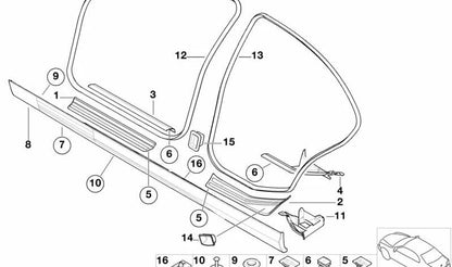 Clip de fijación amarillo OEM 51478244458 para BMW F20, F52, F23, F45, F46, F87, E46, E90, E91, E93, F30, F31, F34, F80, G20, G21, G28, G80, G81, F36, G26, E60, E61, F07, F06, F48, F49, F39, G08. Original BMW.