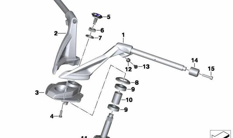 Manillar izquierdo OEM 32717728285 para motos BMW K1600 GT, K1600 GTL. Original BMW Motorrad.