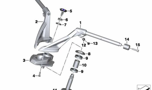 Manillar izquierdo OEM 32717728285 para motos BMW K1600 GT, K1600 GTL. Original BMW Motorrad.