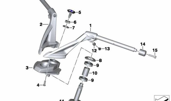 Manillar izquierdo OEM 32717727329 para motos BMW K1600GT, K1600GTL. Original BMW Motorrad.