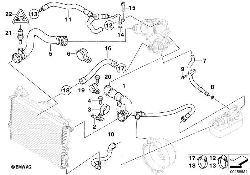 Tubo de ventilación para BMW Serie 7 E38 (OEM 11531440104). Original BMW.