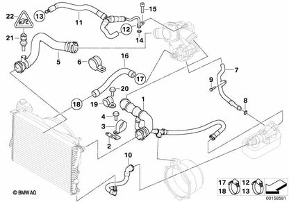 Tubo de ventilación para BMW Serie 7 E38 (OEM 11531440104). Original BMW.